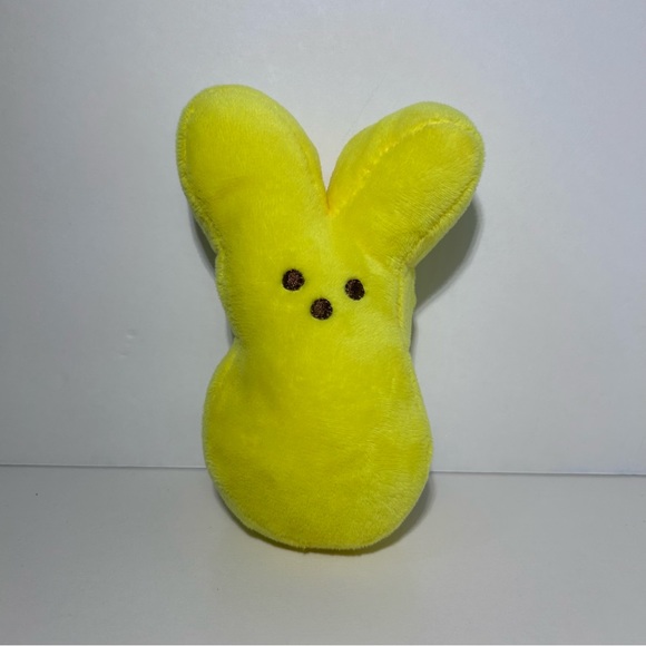 Plush Stuffed EASTER Bunny Rabbit 6" LOT Of 3 Velour Blue Yellow And Pink - Picture 8 of 9